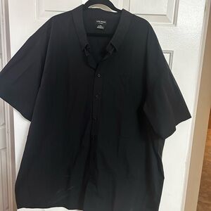 Haggar Black Casual Button Down Shirt Relaxed Fit